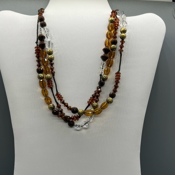 Mixed Metal Rocker Necklace with Autumn Jewel’s Long and Short Necklace - Picture 2 of 7